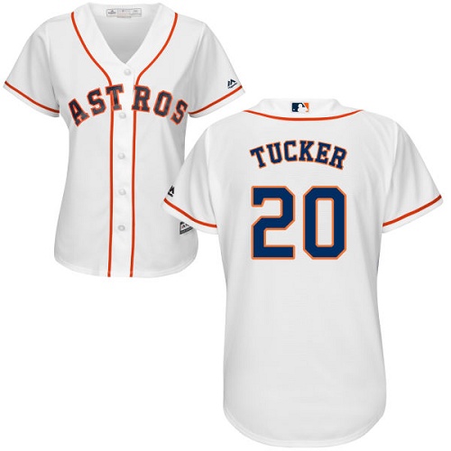Women's Majestic Houston Astros #20 Preston Tucker Authentic White Home Cool Base MLB Jersey