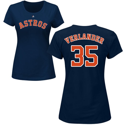 Women's Majestic Houston Astros #35 Justin Verlander Replica White Home Cool Base MLB Jersey