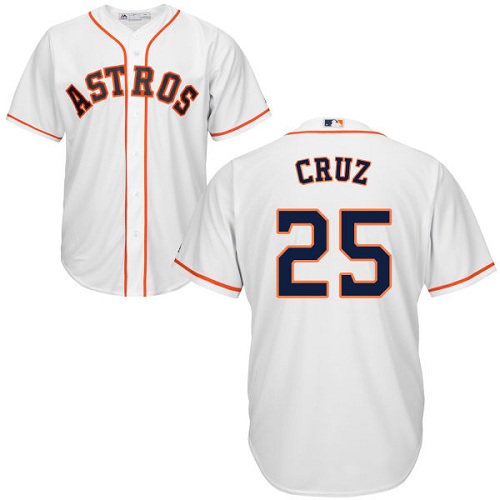 Youth Majestic Houston Astros #25 Jose Cruz Jr. Authentic White Home Cool Base MLB Jersey