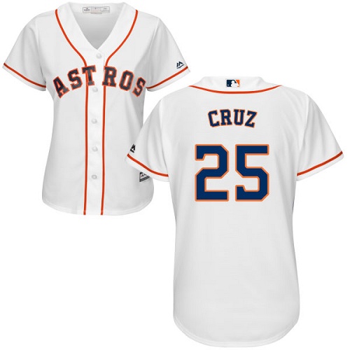 Women's Majestic Houston Astros #25 Jose Cruz Jr. Authentic White Home Cool Base MLB Jersey