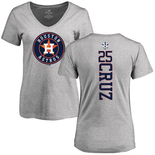 Women's Majestic Houston Astros #25 Jose Cruz Jr. Replica Orange Alternate Cool Base MLB Jersey