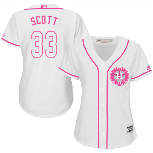 Women's Majestic Houston Astros #33 Mike Scott Authentic White Fashion Cool Base MLB Jersey