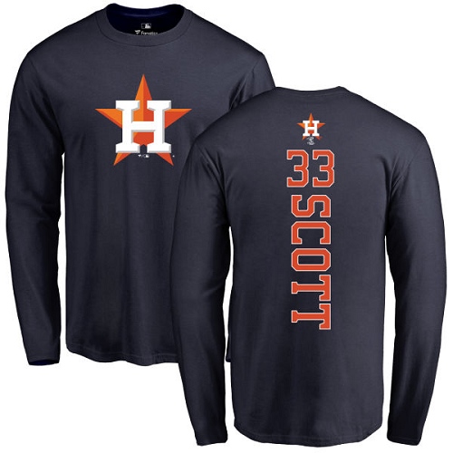 Youth Majestic Houston Astros #33 Mike Scott Replica Navy Blue Alternate Cool Base MLB Jersey