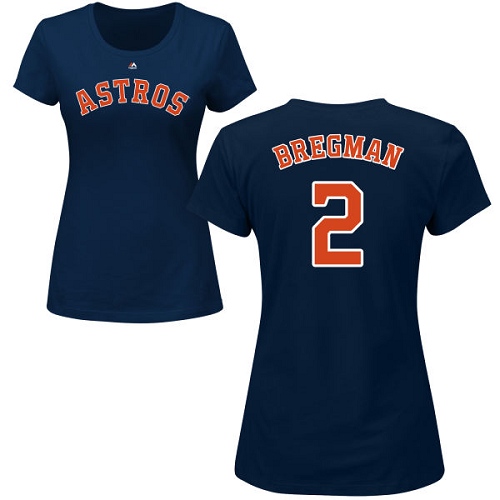 Women's Majestic Houston Astros #2 Alex Bregman Replica White Home Cool Base MLB Jersey