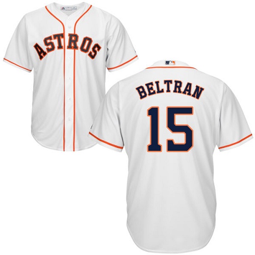 Men's Majestic Houston Astros #15 Carlos Beltran Replica White Home Cool Base MLB Jersey