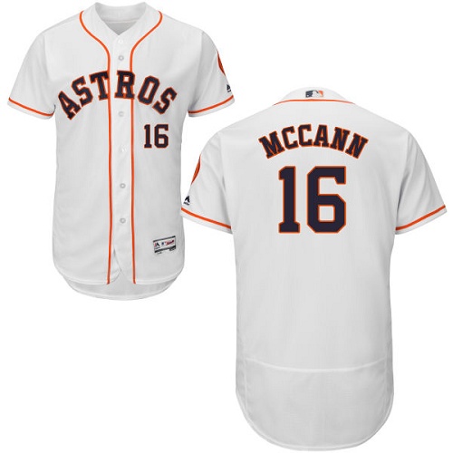 Men's Majestic Houston Astros #16 Brian McCann White Flexbase Authentic Collection MLB Jersey