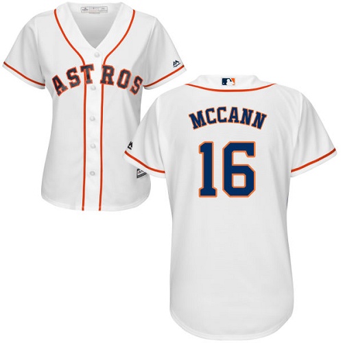 Women's Majestic Houston Astros #16 Brian McCann Authentic White Home Cool Base MLB Jersey
