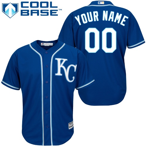 Men's Majestic Kansas City Royals Customized Replica Blue Alternate 2 Cool Base MLB Jersey