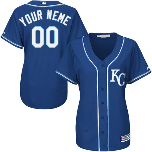 Women's Majestic Kansas City Royals Customized Authentic Blue Alternate 2 Cool Base MLB Jersey