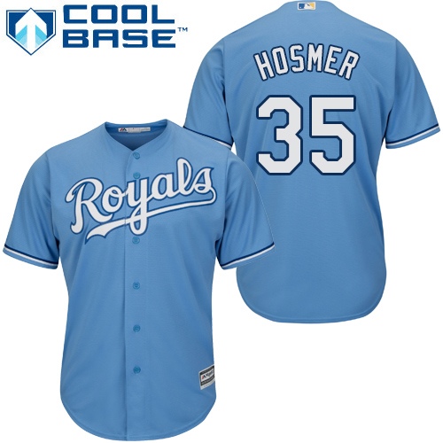 Youth Majestic Kansas City Royals #35 Eric Hosmer Replica Light Blue Alternate 1 Cool Base MLB Jersey