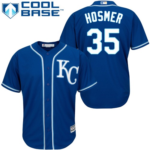 Youth Majestic Kansas City Royals #35 Eric Hosmer Authentic Blue Alternate 2 Cool Base MLB Jersey