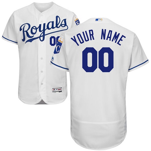 Men's Majestic Kansas City Royals Customized White Flexbase Authentic Collection MLB Jersey