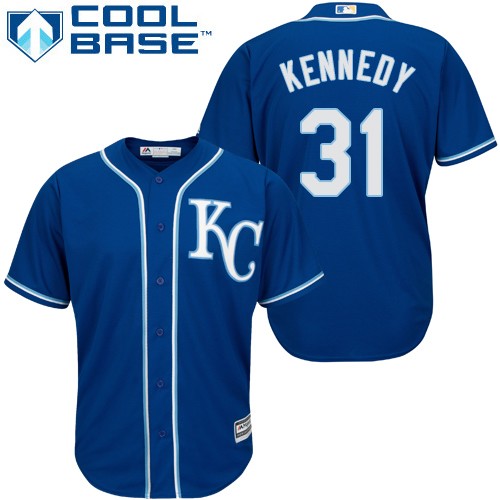 Men's Majestic Kansas City Royals #31 Ian Kennedy Replica Blue Alternate 2 Cool Base MLB Jersey