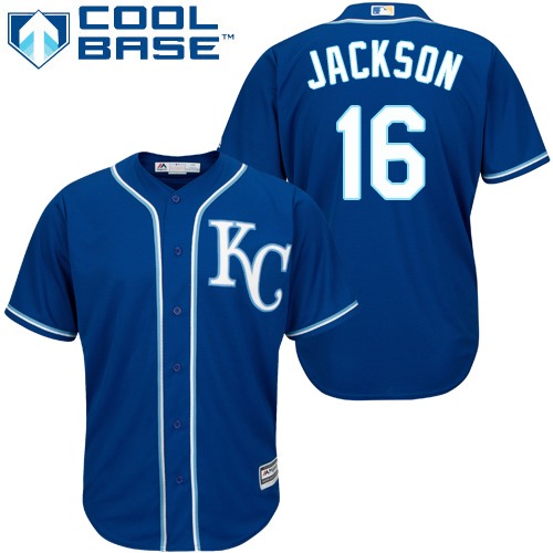 Youth Majestic Kansas City Royals #16 Bo Jackson Authentic Blue Alternate 2 Cool Base MLB Jersey