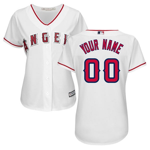 Women's Majestic Los Angeles Angels of Anaheim Customized Authentic White Home Cool Base MLB Jersey