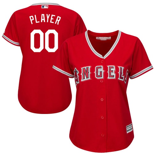Women's Majestic Los Angeles Angels of Anaheim Customized Authentic Red Alternate Cool Base MLB Jersey
