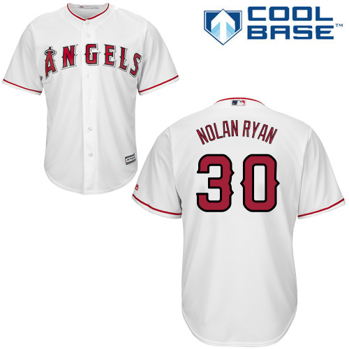Men's Majestic Los Angeles Angels of Anaheim #30 Nolan Ryan Replica White Home Cool Base MLB Jersey
