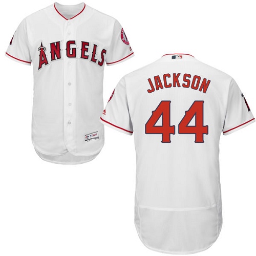Men's Majestic Los Angeles Angels of Anaheim #44 Reggie Jackson Authentic White Home Cool Base MLB Jersey