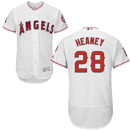 Men's Majestic Los Angeles Angels of Anaheim #28 Andrew Heaney Authentic White Home Cool Base MLB Jersey