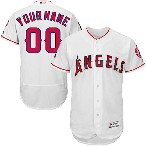 Men's Majestic Los Angeles Angels of Anaheim Customized White Flexbase Authentic Collection MLB Jersey