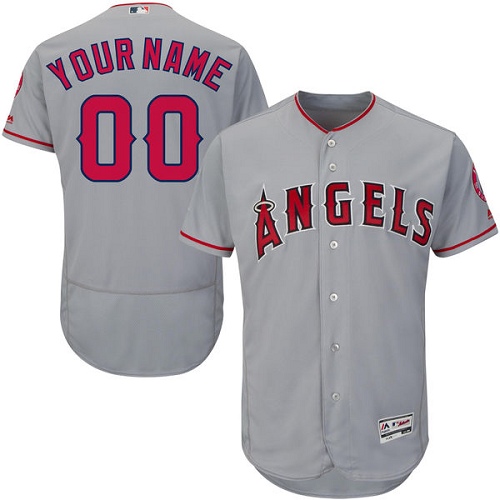 Men's Majestic Los Angeles Angels of Anaheim Customized Grey Flexbase Authentic Collection MLB Jersey
