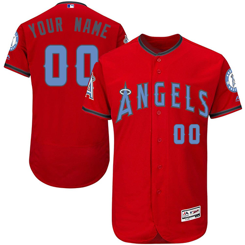 Men's Majestic Los Angeles Angels of Anaheim Customized Authentic Red 2016 Father's Day Fashion Flex Base MLB Jersey