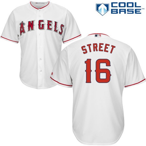 Youth Majestic Los Angeles Angels of Anaheim #16 Huston Street Authentic White Home Cool Base MLB Jersey