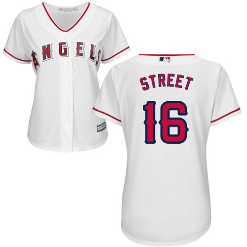 Women's Majestic Los Angeles Angels of Anaheim #16 Huston Street Authentic White Home Cool Base MLB Jersey
