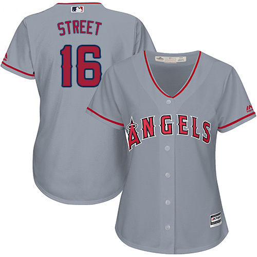 Women's Majestic Los Angeles Angels of Anaheim #16 Huston Street Authentic Grey Road Cool Base MLB Jersey