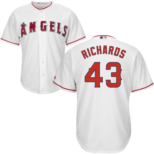 Youth Majestic Los Angeles Angels of Anaheim #43 Garrett Richards Authentic White Home Cool Base MLB Jersey