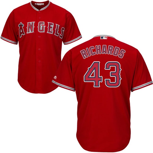Youth Majestic Los Angeles Angels of Anaheim #43 Garrett Richards Authentic Red Alternate Cool Base MLB Jersey