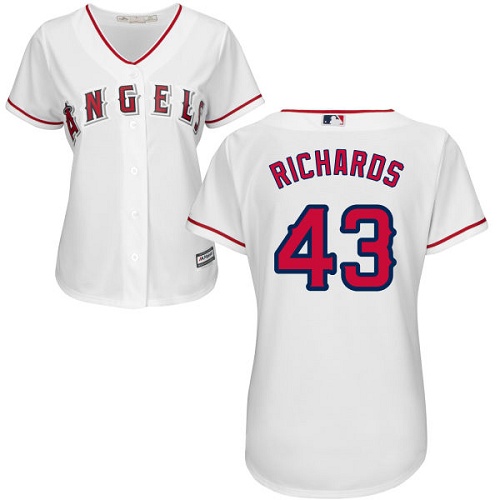 Women's Majestic Los Angeles Angels of Anaheim #43 Garrett Richards Authentic White Home Cool Base MLB Jersey