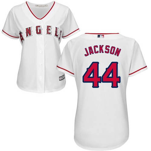 Women's Majestic Los Angeles Angels of Anaheim #44 Reggie Jackson Authentic White Home Cool Base MLB Jersey