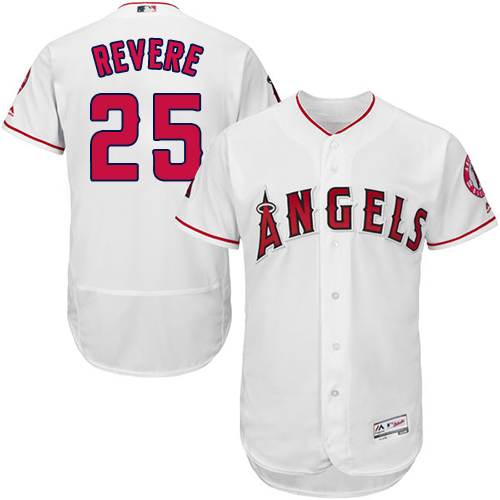 Men's Majestic Los Angeles Angels of Anaheim #25 Ben Revere White Flexbase Authentic Collection MLB Jersey