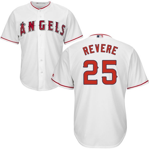 Men's Majestic Los Angeles Angels of Anaheim #25 Ben Revere Replica White Home Cool Base MLB Jersey