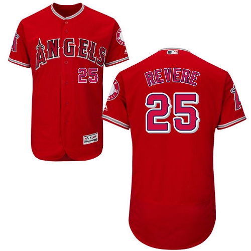 Men's Majestic Los Angeles Angels of Anaheim #25 Ben Revere Red Alternate Flexbase Authentic Collection MLB Jersey