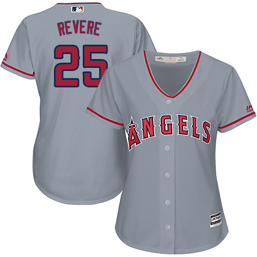 Women's Majestic Los Angeles Angels of Anaheim #25 Ben Revere Authentic Grey Road Cool Base MLB Jersey