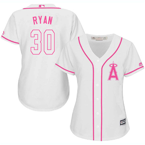 Women's Majestic Los Angeles Angels of Anaheim #30 Nolan Ryan Authentic White Fashion Cool Base MLB Jersey