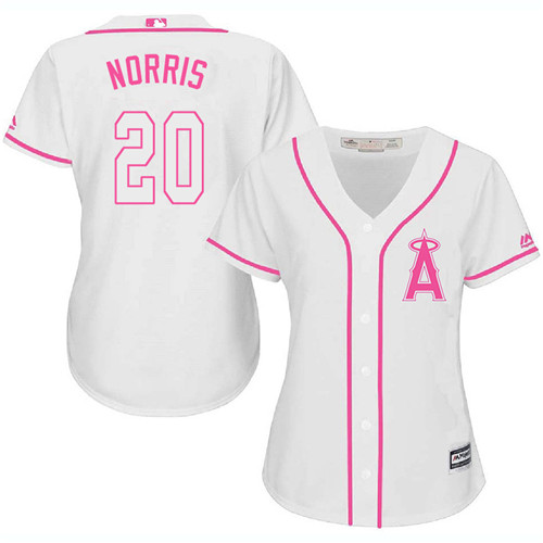 Women's Majestic Los Angeles Angels of Anaheim #20 Bud Norris Authentic White Fashion Cool Base MLB Jersey