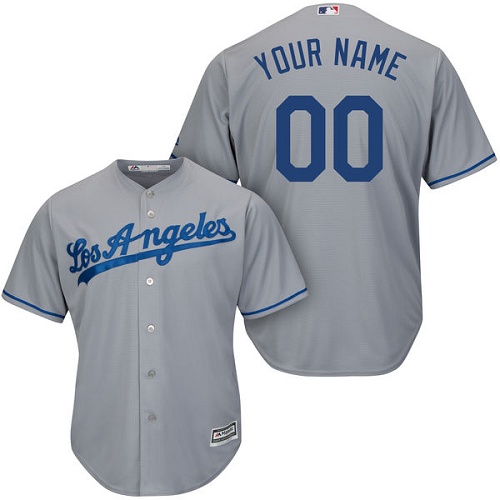 Youth Majestic Los Angeles Dodgers Customized Authentic Grey Road Cool Base MLB Jersey