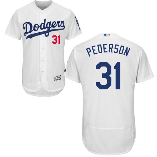 Men's Majestic Los Angeles Dodgers #31 Joc Pederson Authentic White Home Cool Base MLB Jersey
