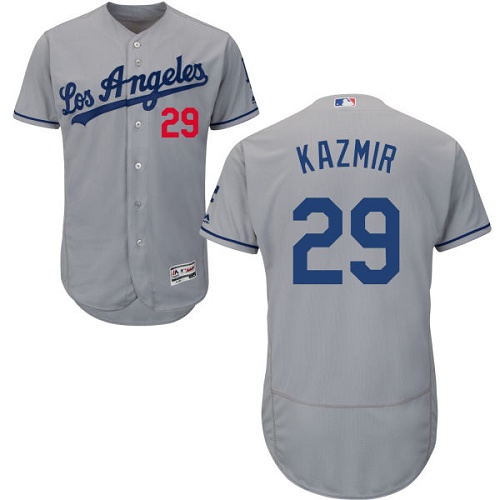 Men's Majestic Los Angeles Dodgers #29 Scott Kazmir Grey Flexbase Authentic Collection MLB Jersey