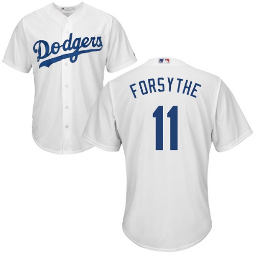 Men's Majestic Los Angeles Dodgers #11 Logan Forsythe Replica White Home Cool Base MLB Jersey