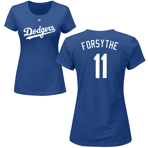 Women's Majestic Los Angeles Dodgers #11 Logan Forsythe Replica White Home Cool Base MLB Jersey