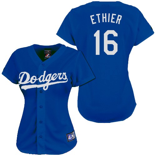 Women's Majestic Los Angeles Dodgers #16 Andre Ethier Authentic Royal Blue MLB Jersey