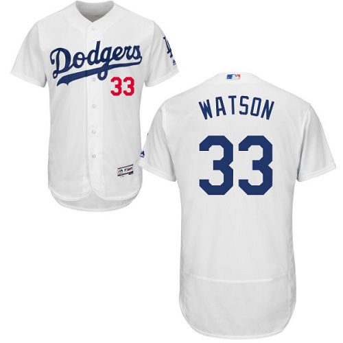 Men's Majestic Los Angeles Dodgers #33 Tony Watson White Flexbase Authentic Collection MLB Jersey