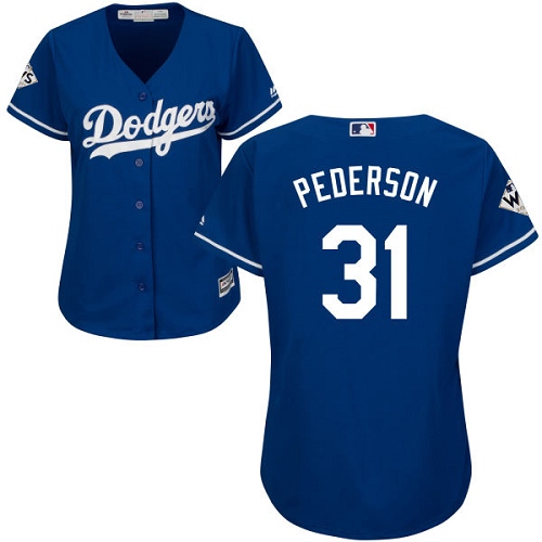 Women's Majestic Los Angeles Dodgers #31 Joc Pederson Replica Royal Blue Alternate 2017 World Series Bound Cool Base MLB Jersey