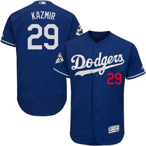 Men's Majestic Los Angeles Dodgers #29 Scott Kazmir Authentic Royal Blue Alternate 2017 World Series Bound Flex Base MLB Jersey