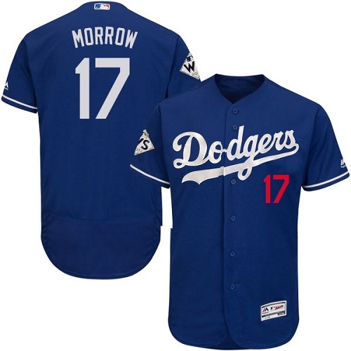 Men's Majestic Los Angeles Dodgers #17 Brandon Morrow Authentic Royal Blue Alternate 2017 World Series Bound Flex Base MLB Jersey