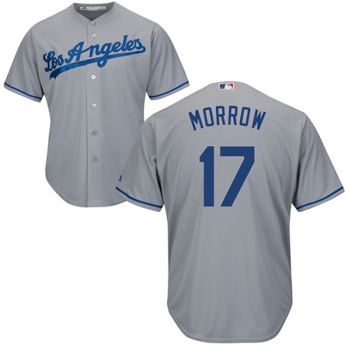 Men's Majestic Los Angeles Dodgers #17 Brandon Morrow Replica Grey Road Cool Base MLB Jersey